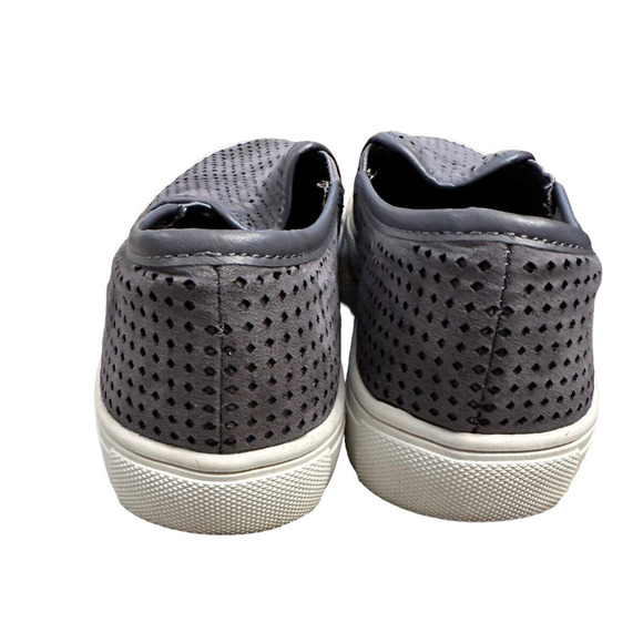 LOFT Women s Size 7 Loafers Laser Cut Leather Gray Comfort Shoe - Picture 3 of 9